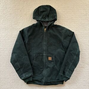 Vintage Carhartt Dark Green Hooded Jacket